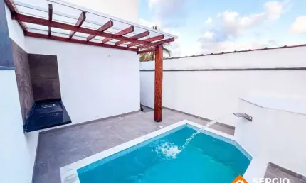 Casa nova 2 quartos piscina ótimo acabamento lado praia itanhaém sp