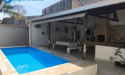 CASA MOBILIADA 4 QUARTOS PISCINA  CHURRASQUEIRA 100 M MAR ITANHAÉM SP