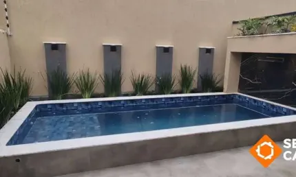 Lançamento! super moderna iluminação em led e piscina com banco molhado!