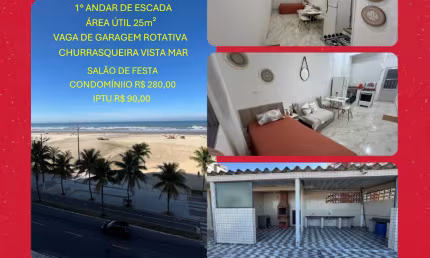 PORTUNIDADE! KITNET REFORMADO, PRÉDIO DE FRENTE PARA O MAR, NO BAIRRO AVIAÇÃO