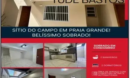 Sítio do campo ( tude bastos) em praia grande! belíssimo sobrado em condomínio