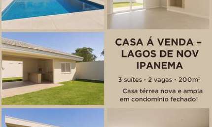 Casa em Condomínio para Venda em Porto Alegre, Hípica, 3 dormitórios, 3 suítes, 4 banheiros, 3 vagas