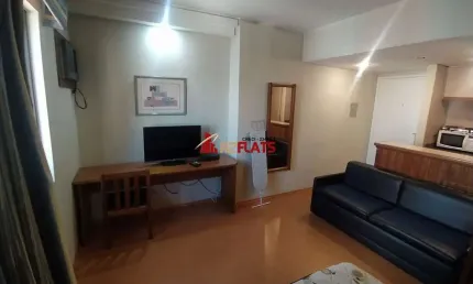 Flat com 1 quarto para alugar na Avenida Ibijaú, 364, Moema, São Paulo