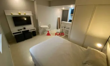 Flat com 1 quarto para alugar na Avenida Ibijaú, 364, Moema, São Paulo