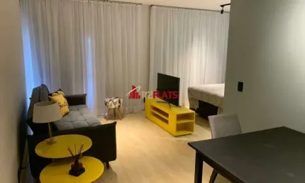 Flat com 1 quarto para alugar na Rua Juquis, 391, Moema, São Paulo