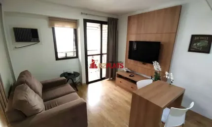 Flat com 1 quarto para alugar na Avenida Ibijaú, 364, Moema, São Paulo