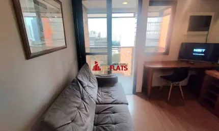 Flat com 1 quarto para alugar na Avenida Ibijaú, 364, Moema, São Paulo