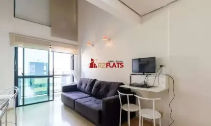 Flat com 1 quarto para alugar na Avenida Ibijaú, 355, Moema, São Paulo