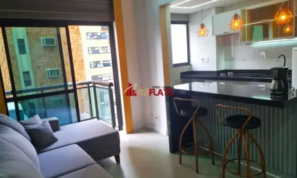 Flat com 1 quarto para alugar na Avenida Ibijaú, 355, Moema, São Paulo