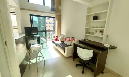 Flat com 1 quarto para alugar na Avenida Ibijaú, 355, Moema, São Paulo