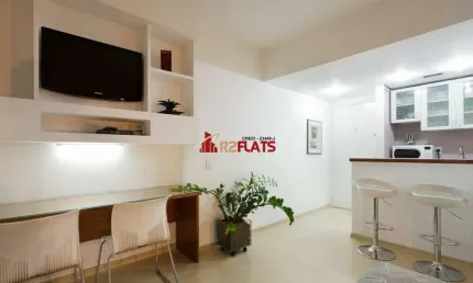 Flat com 1 quarto para alugar na Avenida Ibijaú, 364, Moema, São Paulo