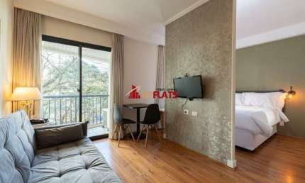 Flat com 1 quarto à venda na Avenida Jandira, 501, Moema, São Paulo