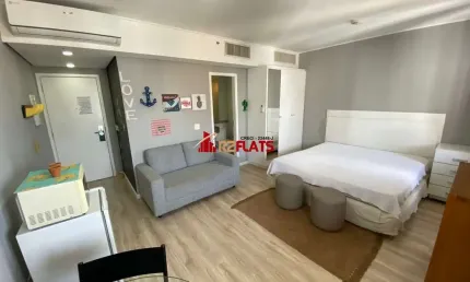 Flat com 1 quarto para alugar na Avenida Rouxinol, 87, Moema, São Paulo