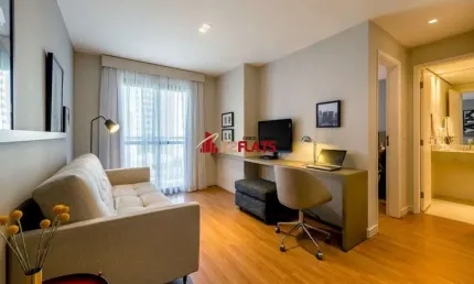 Flat com 1 quarto à venda na Avenida Lavandisca, 365, Moema, São Paulo