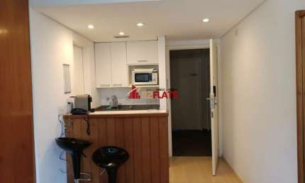 Flat com 1 quarto para alugar na Avenida Ibijaú, 364, Moema, São Paulo