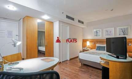 Flat com 1 quarto à venda na Avenida Rouxinol, 55, Moema, São Paulo