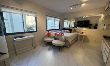 Flat com 1 quarto à venda na Avenida Rouxinol, 55, Moema, São Paulo
