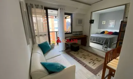 Flat com 1 quarto para alugar na Avenida Ibijaú, 364, Moema, São Paulo