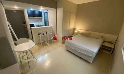 Flat com 1 quarto para alugar na Avenida Ibijaú, 364, Moema, São Paulo