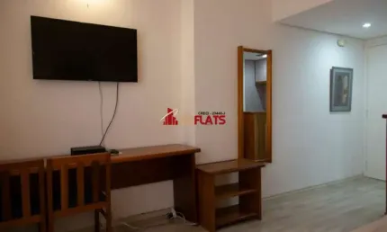 Flat com 1 quarto para alugar na Avenida Ibijaú, 364, Moema, São Paulo