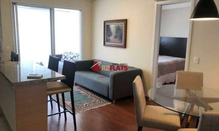 Flat com 1 quarto para alugar na Rua Sansão Alves dos Santos, 343, Brooklin, São Paulo