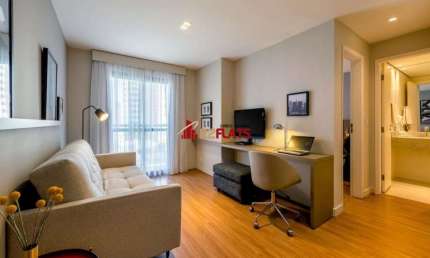 Flat com 1 quarto à venda na Avenida Lavandisca, 365, Moema, São Paulo