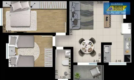 Apartamento com 2 dormitórios à venda, 51 m² por r$ 242.500,00 - jardim wanel ville v - sorocaba/sp