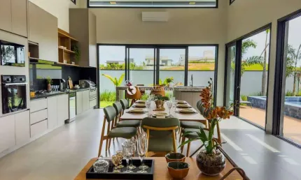 Casa térrea, mobiliada com vista espetacular em meio a natureza no condomínio campos de santo antônio ll