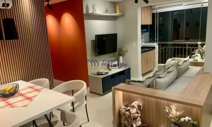 Apartamento lindo 56m² terraço gourmet  ac. permuta apt. maior