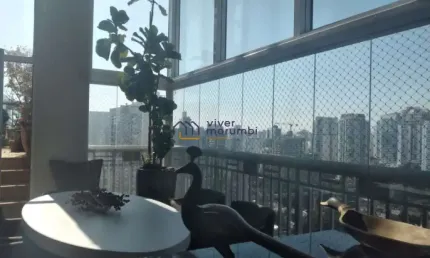 Cobertura duplex assobradada com  pé direito duplo no  Brooklin prédio semi novo aceita permuta.