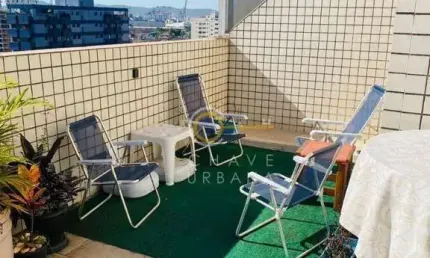 Apartamento triplex com 3 dormitórios à venda, 142 m² por r$ 850.000 - boqueirão - santos/sp