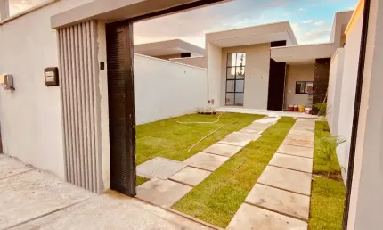 Eusébio casa plana nova - acabamento espetacular. localização também.