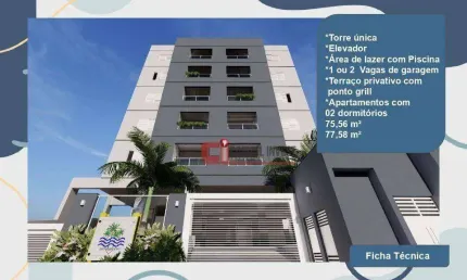 Lindo apto em construção - Ótima localização. Elevador, varanda gourmet e piscina.