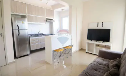 Apartamento para locação com 48m²,  com móveis planejados e uma vaga coberta, no Residencial Premium Home Flex, no Socorro - Mogi das Cruzes
