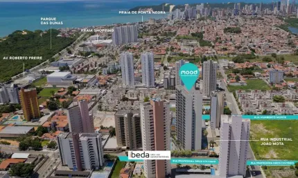 Ibeda - apto mood parque das dunas - capim macio sala, 2 quartos (1 suíte) 58m2
