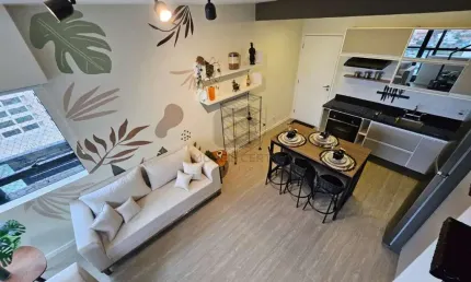 Apartamento duplex para locação aluguel em Barueri, a pé da estação de trem, 1 quarto, mobiliado