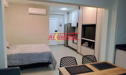 Studio Guarulhos Centro  Semi mobiliado  com varanda gourmet , 1 vaga ?