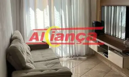 Vila galvão, apartamento 54m², 1º andar, sala 2 ambientes, varandinha,  cozinha, 2 dormitórios, 1 vg