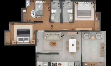 Apartamento com 3 quartos à venda na Rua Benjamin Constant, 1130, Santa Helena, Juiz de Fora