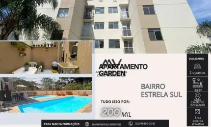 Apartamento garden com 2 dormitórios à venda, 60 m² por r$ 200.000,00 - estrela sul - juiz de fora/mg