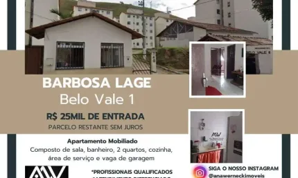 Apartamento com 2 dormitórios à venda, 45 m² por r$ 25mil de entrada + parcelas - barbosa lage - juiz de fora/mg