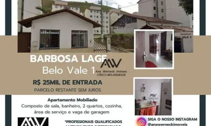 Apartamento com 2 dormitórios à venda, 45 m² por r$ 25mil de entrada + parcelas - barbosa lage - juiz de fora/mg