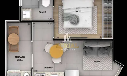 Studio com 1 dormitório à venda, 25 m² por R$ 299.183,84 - Vila Dom Pedro II - São Paulo/SP
