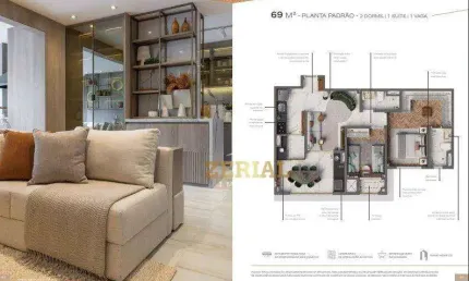 Apartamento com 2 dormitórios à venda, 69 m² por R$ 820.544,00 - Ipiranga - São Paulo/SP