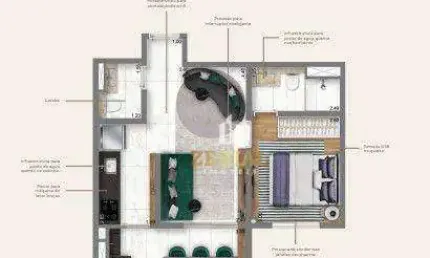 Apartamento com 1 dormitório à venda, 43 m² por R$ 590.004 - Ipiranga - São Paulo/SP