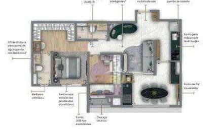 Apartamento com 2 dormitórios à venda, 68 m² por R$ 711.254 - Mooca - São Paulo/SP