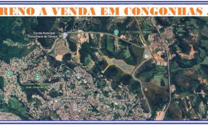 TERRENO COM 103.000 M² A 1 KM DO CENTRO DA CIDADE DE CONGONHAS MG