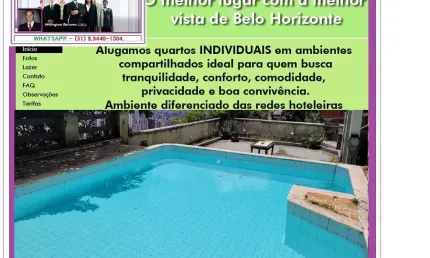 ALUGAMOSM QUARTOS E SUITES NO BAIRRO MAGABEIRAS  COM LINDA VISTA PARA A CIDADE DE BELO HORIZONTE.