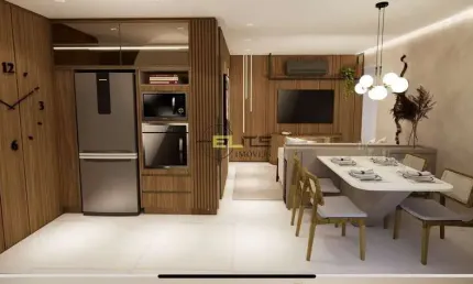 Apartamento à venda, mobiliado com sacada, 02 dormitórios sendo 01 suíte no pagani - palhoça