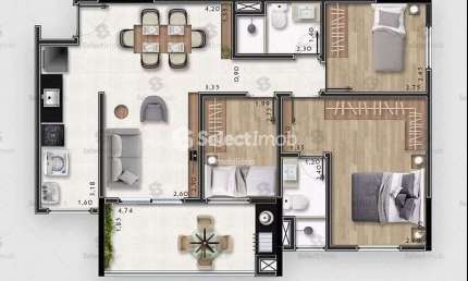 Apartamento com 3 quartos à venda na Rua Almirante Tamandaré, --, Vila Bocaina, Mauá